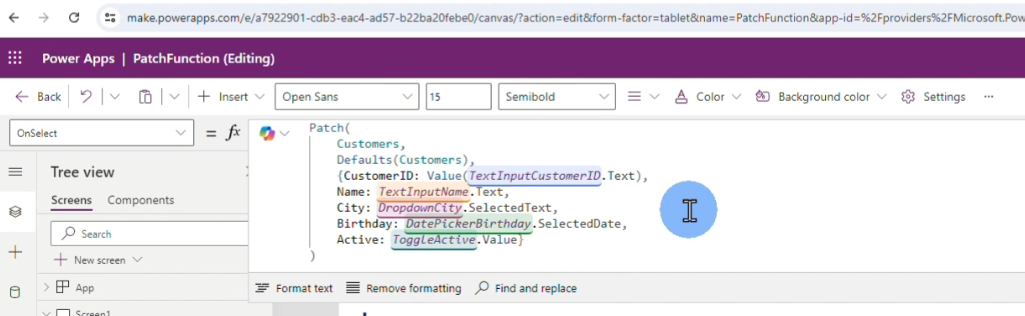 Power Apps Patch Function